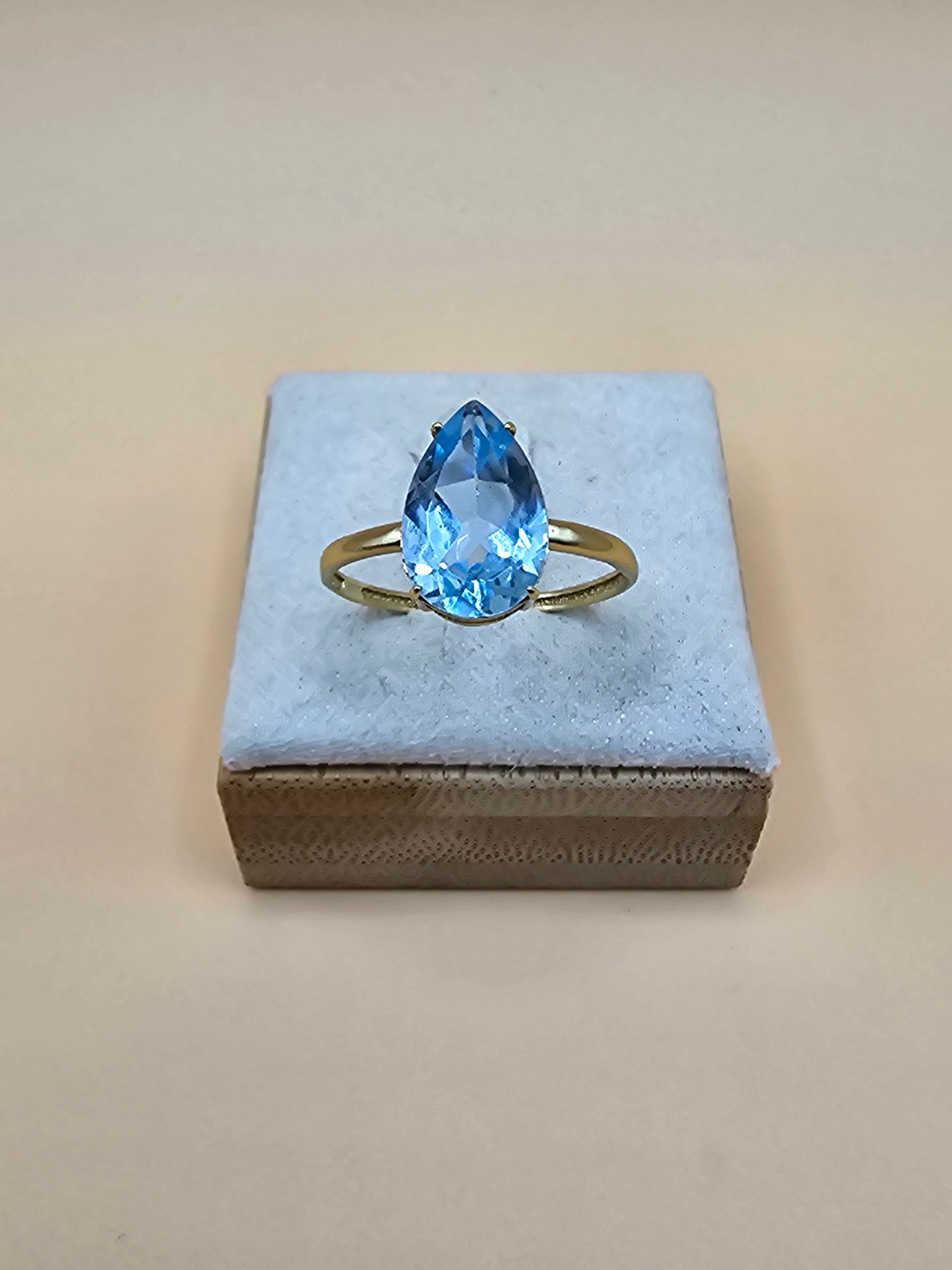 Topaz drop ring