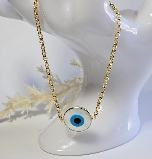 Brl  Bracelet Mother Pearl Evil Eye