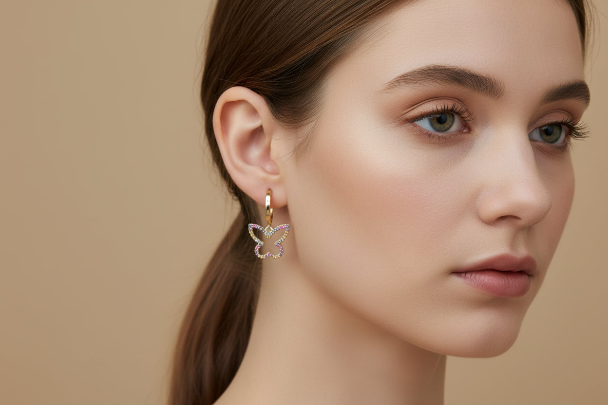 Colofull Butterfly Hoops