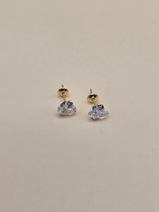 Heart cz earrings