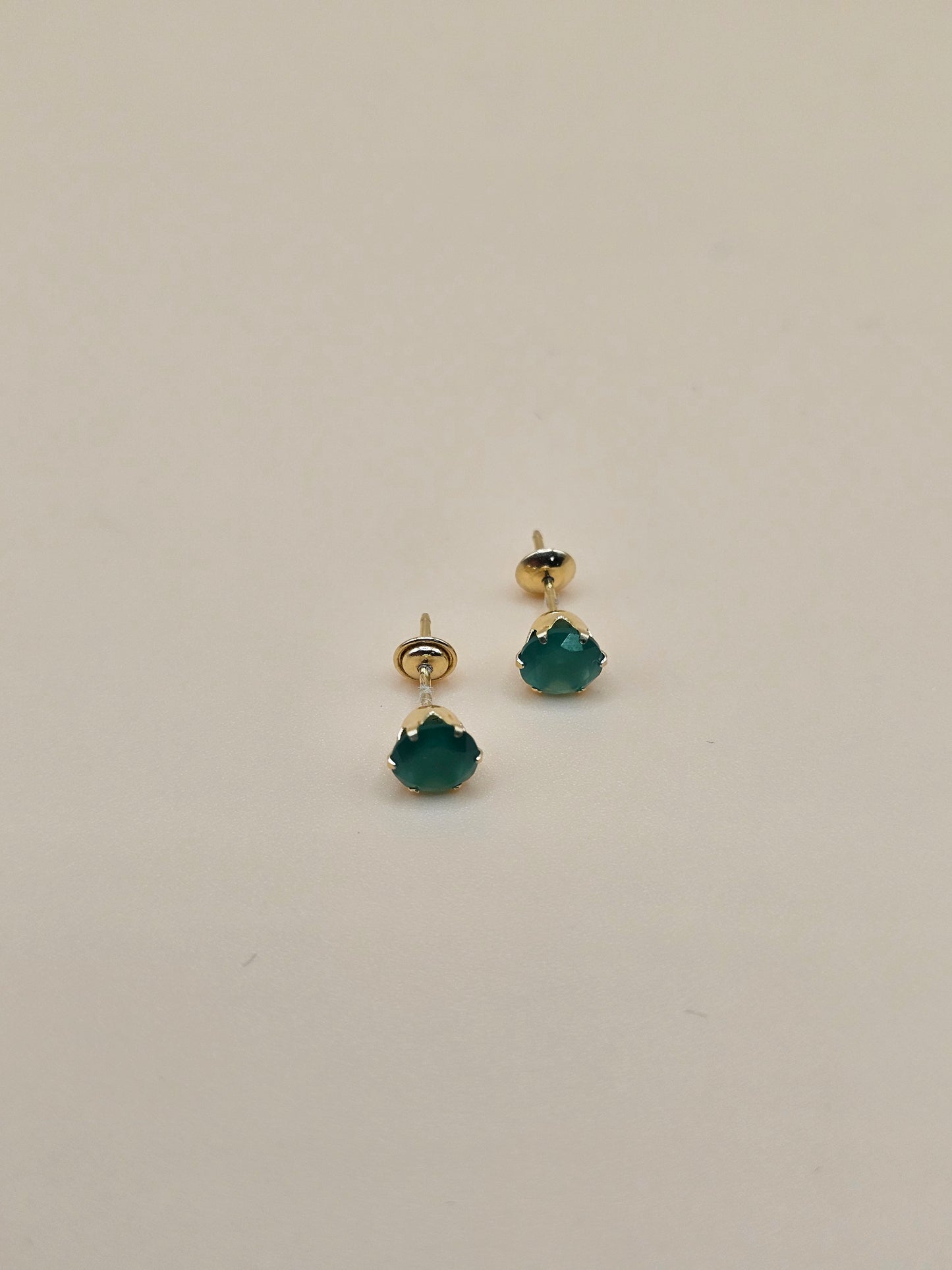 Green cz earrings