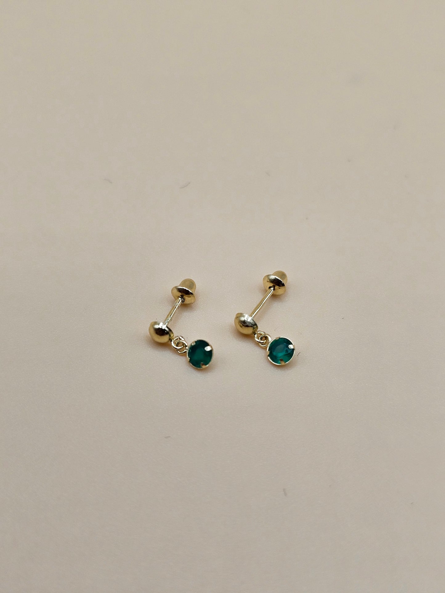 Green cz baby earring