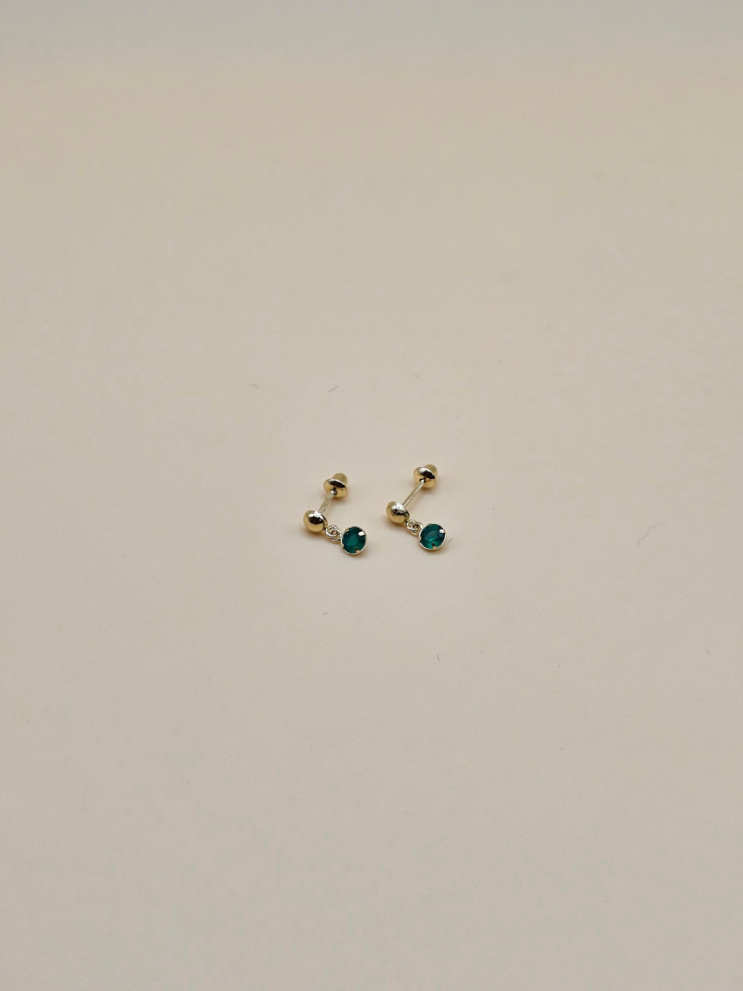 Green cz baby earring