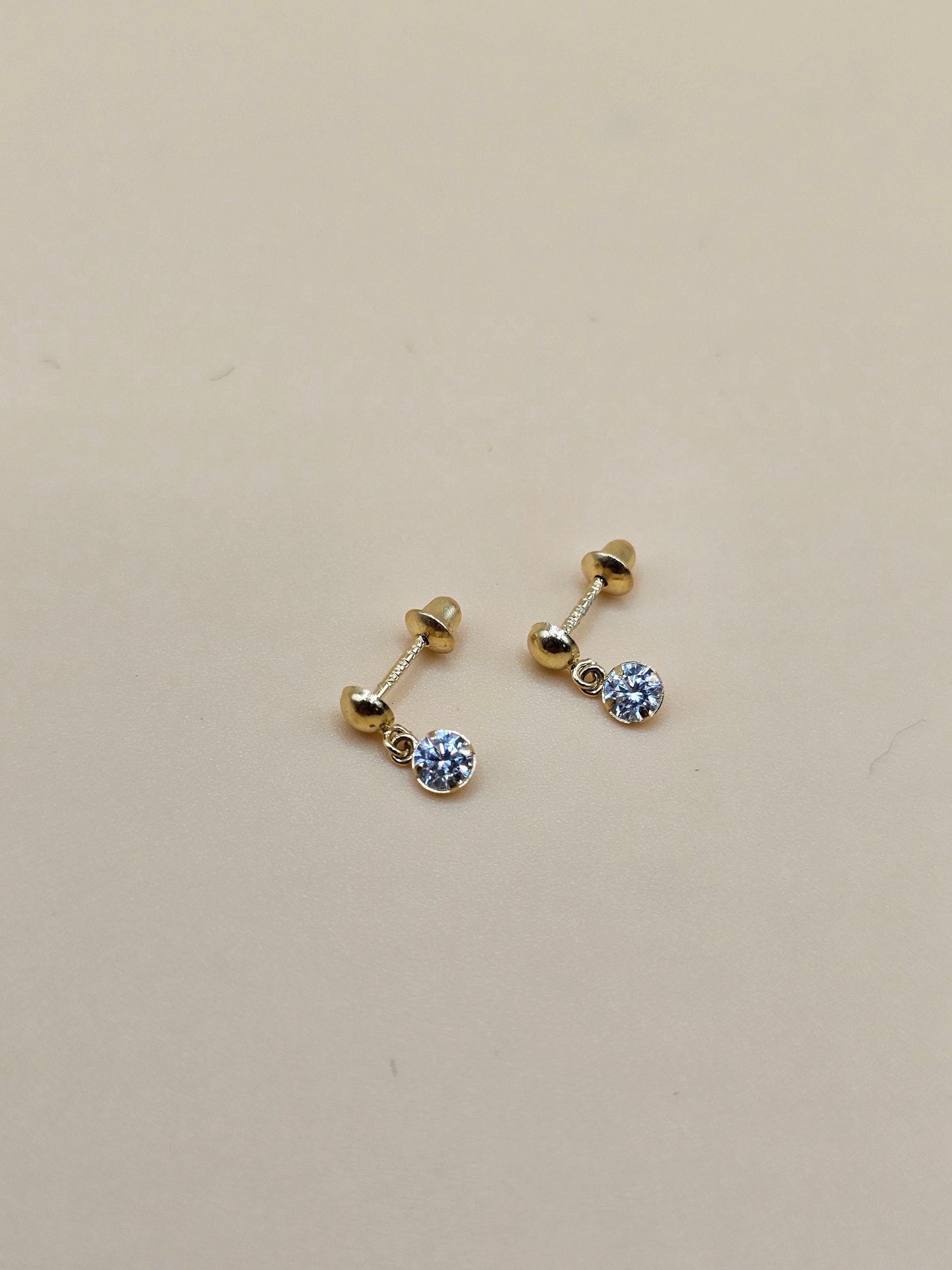 Baby earring clear cz