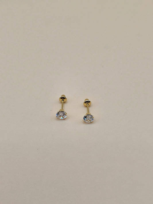 Cz round earring