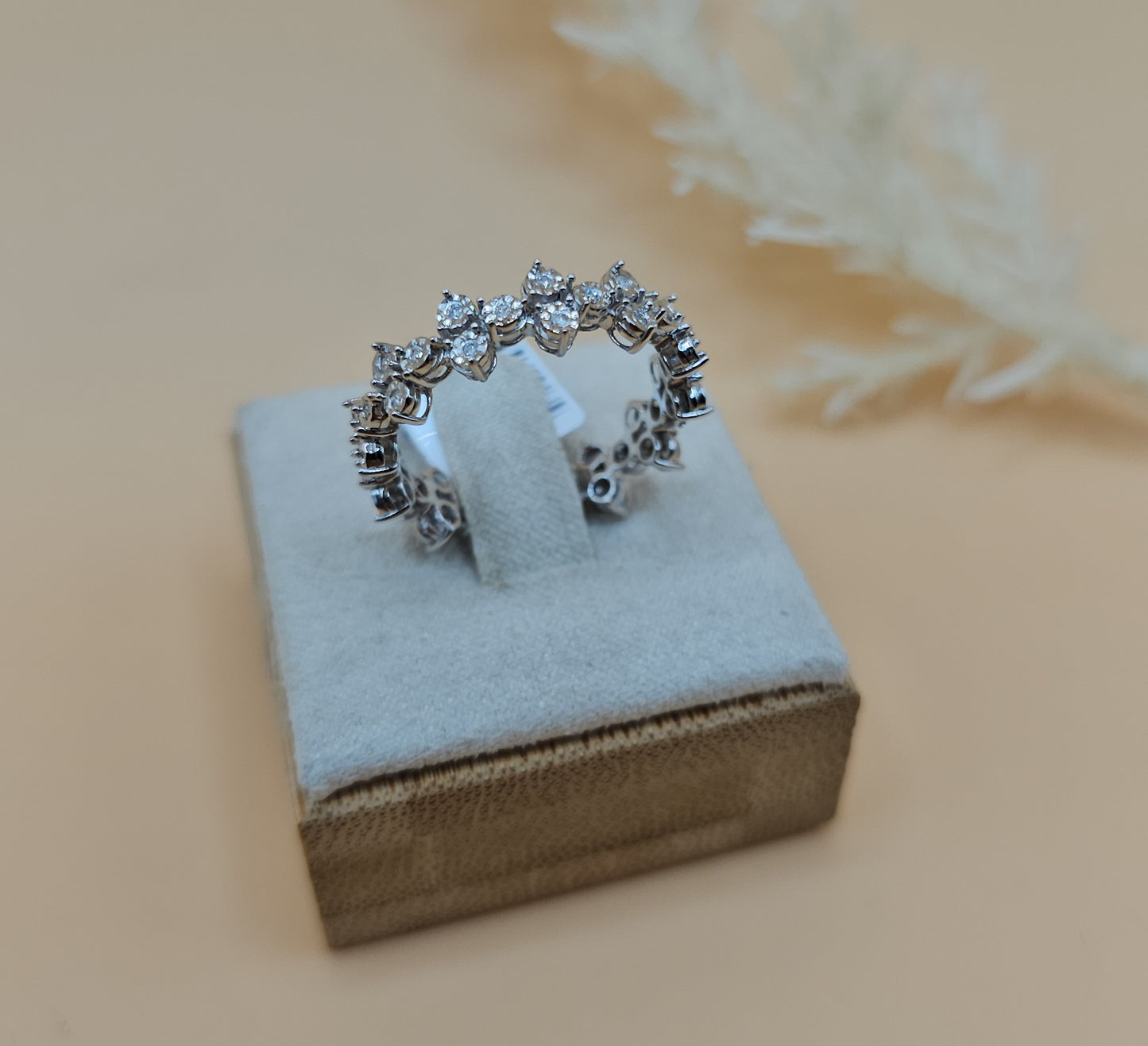White gold and diamonds
