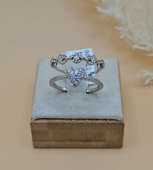 White gold love ring