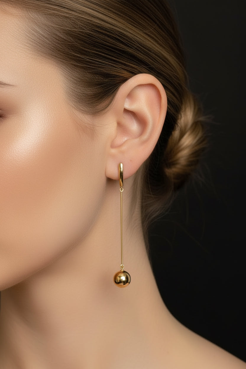 Sphere long earring