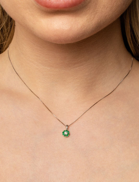 Emerald and diamond necklace