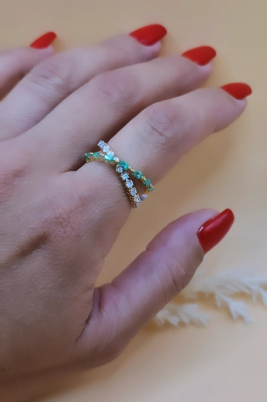 Emerald and Diamond ring