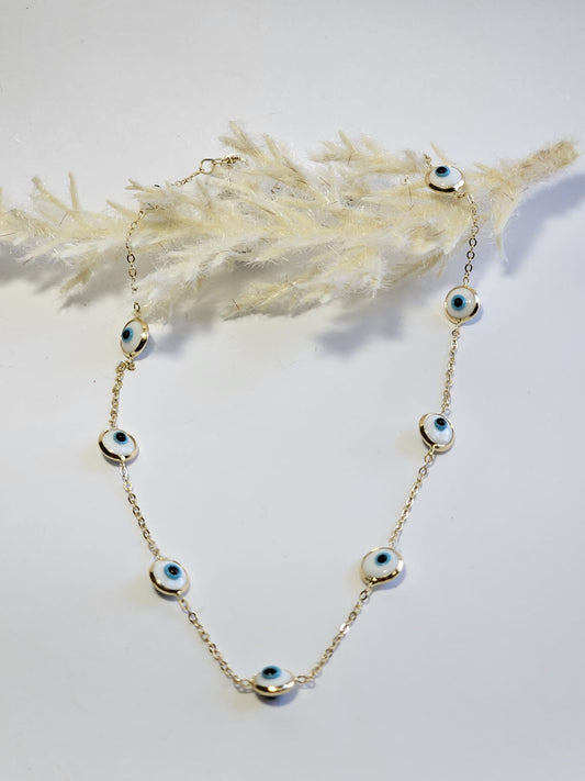 DH Evil Eye Mother Pearl Anklet.