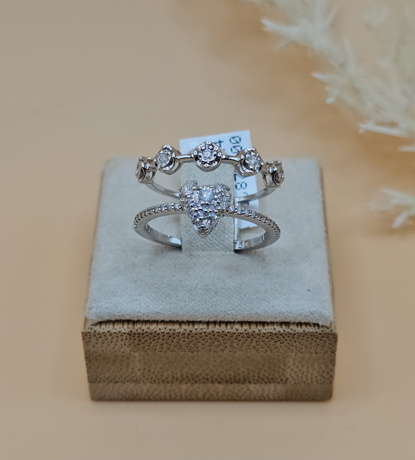 White gold love ring