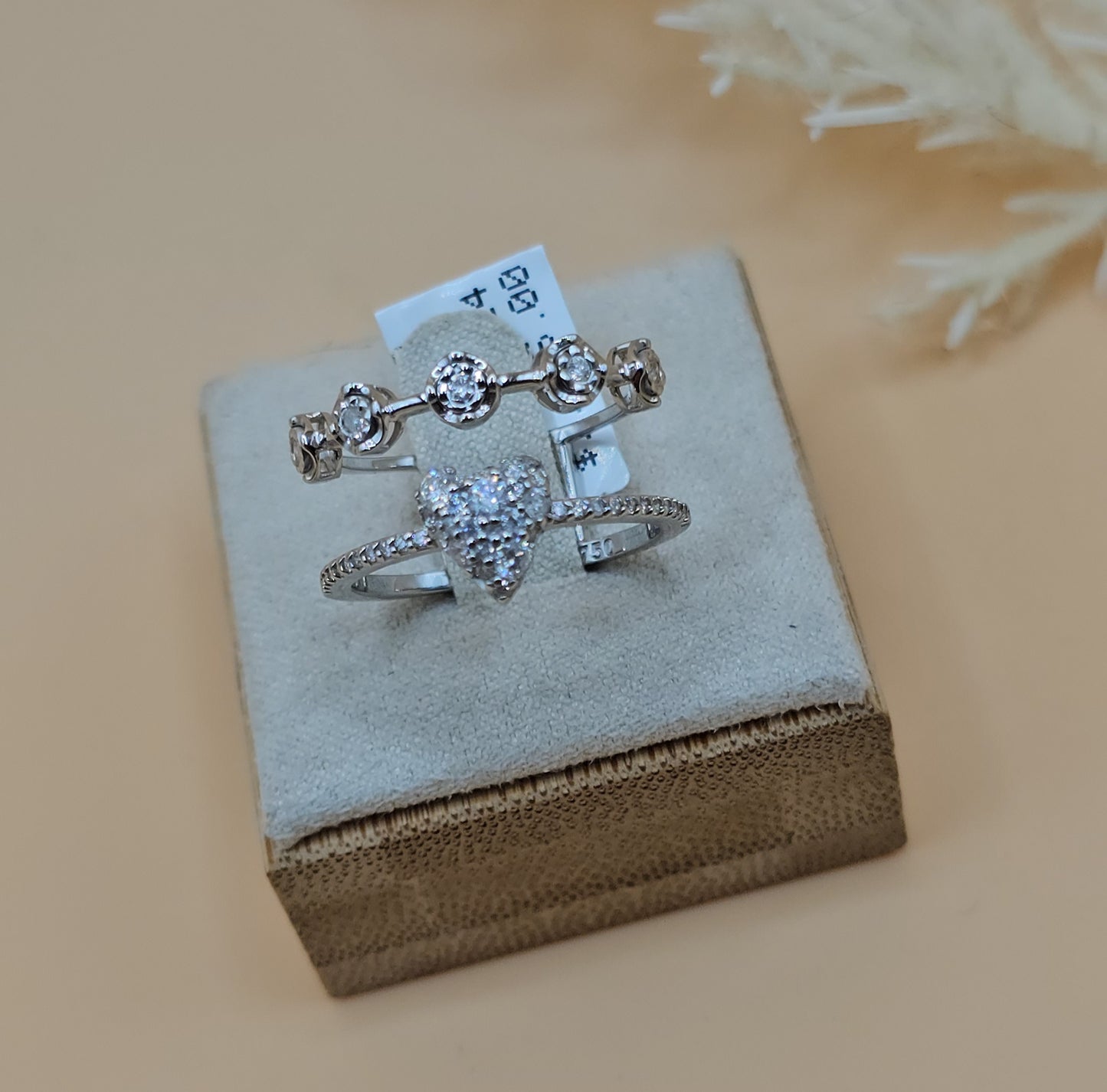 White gold love ring