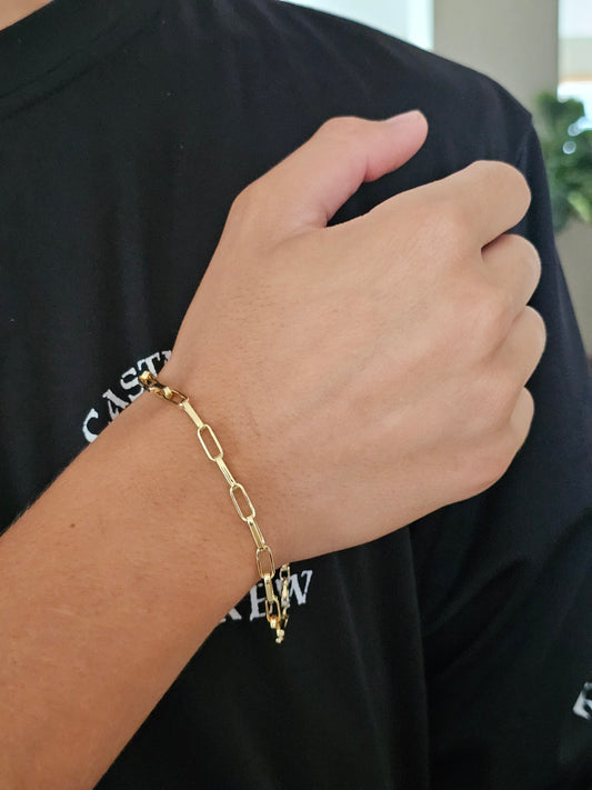 Men's paper clip bracelet