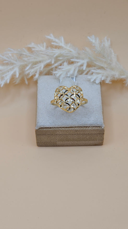 Hollow Heart Golden Heart Ring