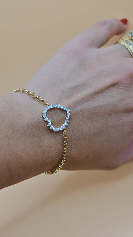 Portuguese bracelet heart