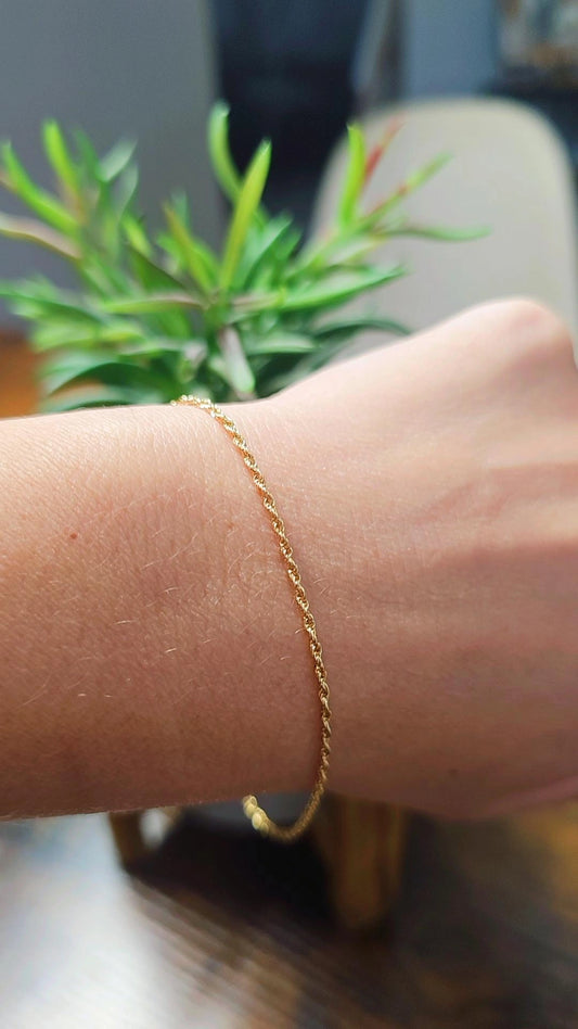 Pulseira elo corda delicada