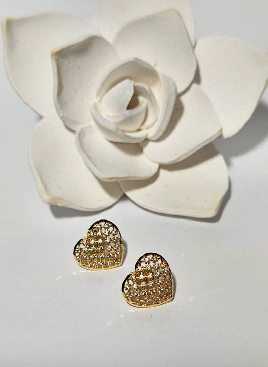 Hollow Golden Heart Earrings