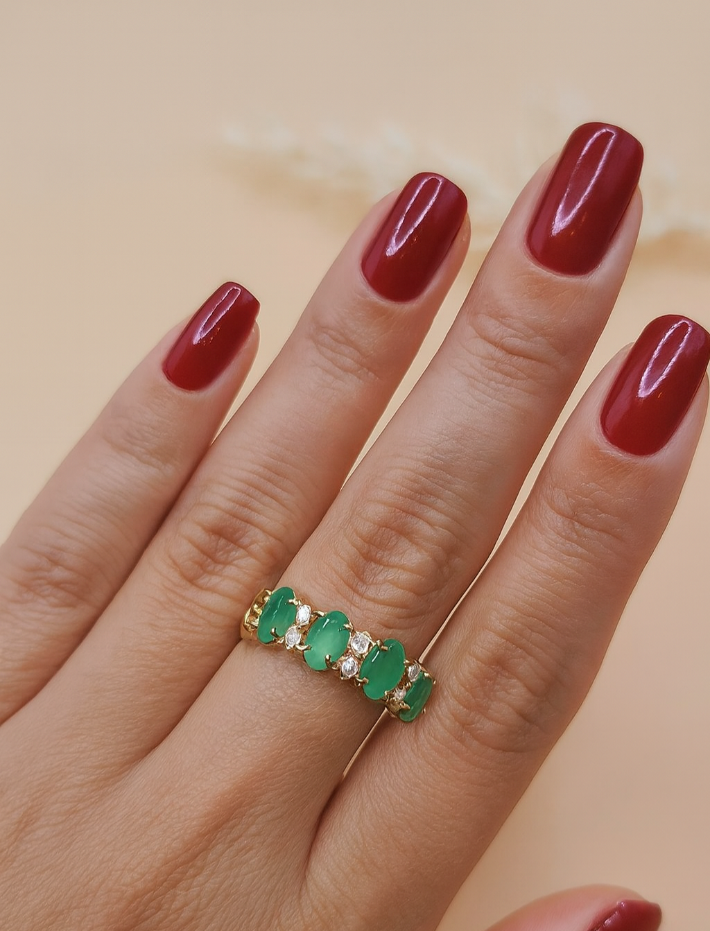 Green zircones ring